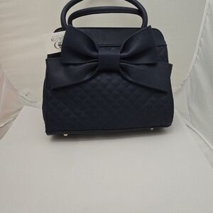 Navy quilted handbag